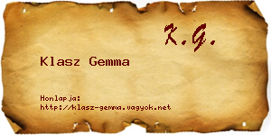 Klasz Gemma névjegykártya